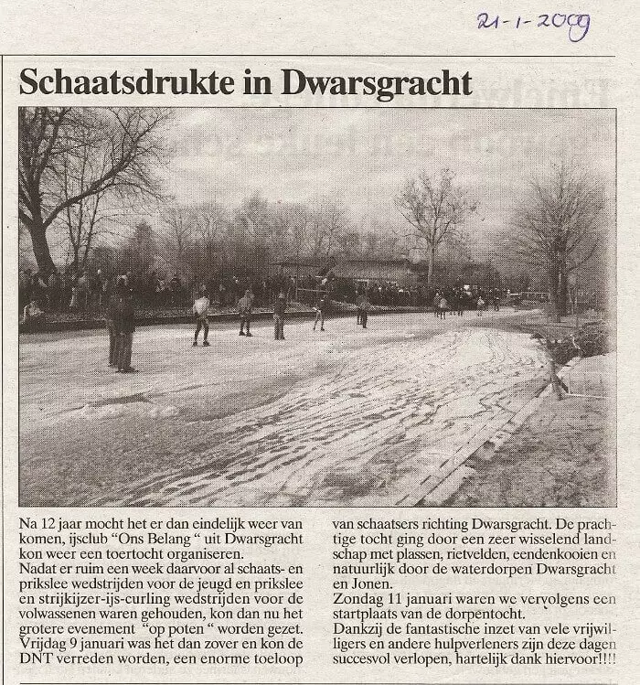 Schaatsen in Dwarsgracht in 2009